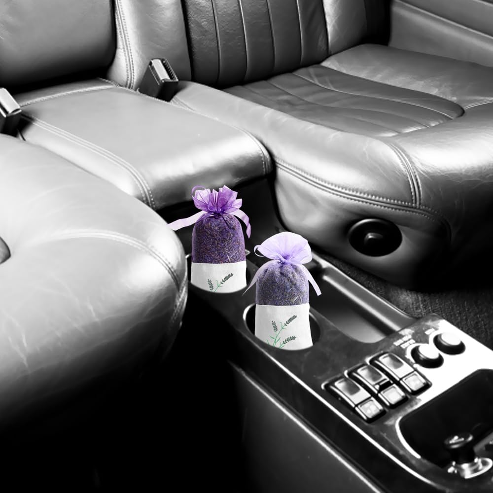 24 pièces Sacs de Lavande Sachet, Sacs vides Coton Violet de Gaze de Cordon pour la Lavande,Les épices et Les Herbes, Sachets de Parfum pour larmoire, Sac Cadeau pour arôme de Voiture (A)
