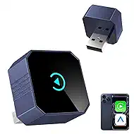 Wireless CarPlay Adapter for CarPlay ＆Android Auto, Mini Size Wired to Wireless CarPlay, Plug & Play, Fast & Stable Connection, Car Play Adapter Compact with USB/USB-C