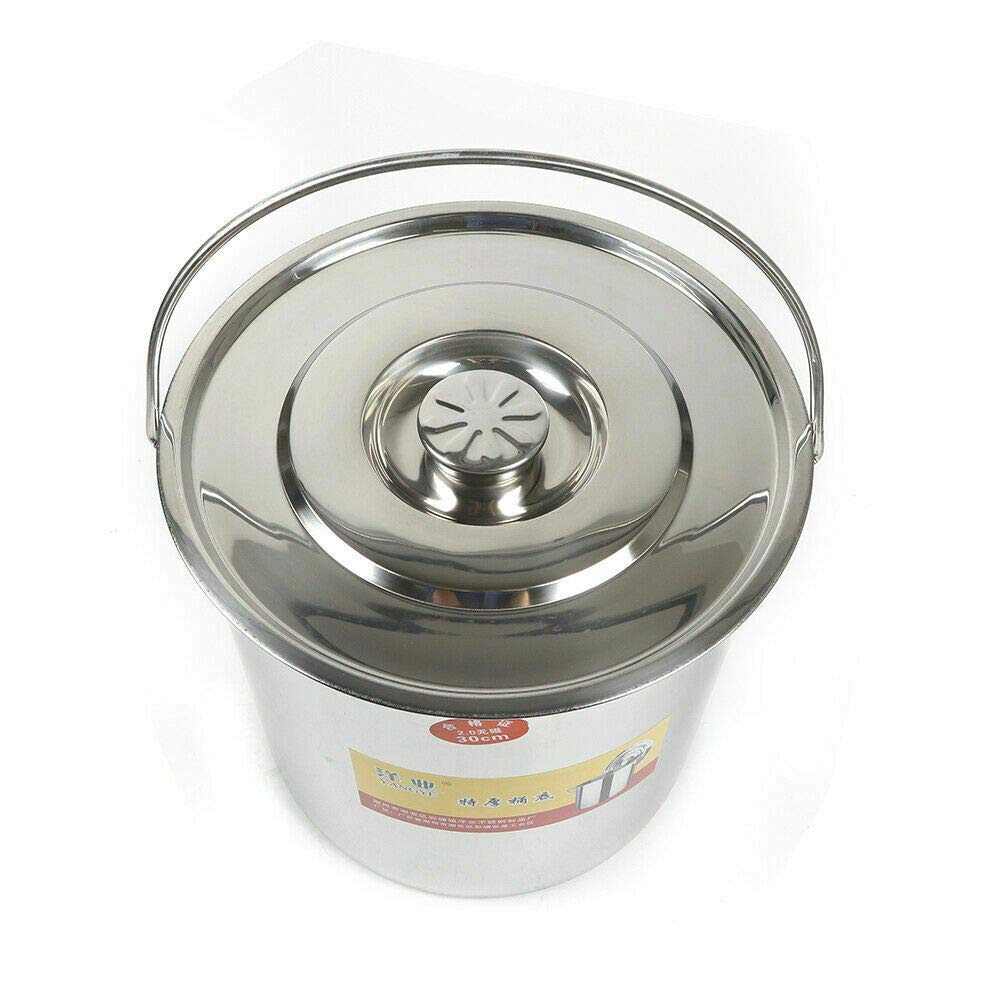 OUKANING - Cubo de acero inoxidable con tapa, 20 L