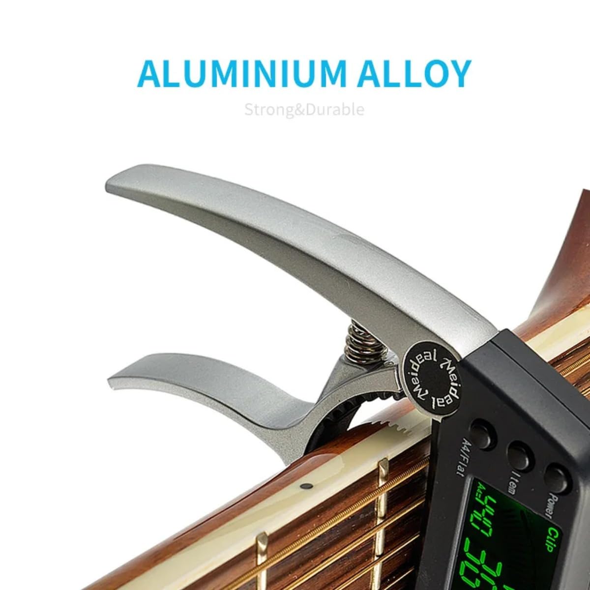 Cejilla de guitarra 2 en 1 de metal de zinc, cambio rápido para guitarras acústicas y eléctricas, ukelelele, mandolina, banjo (bronce)