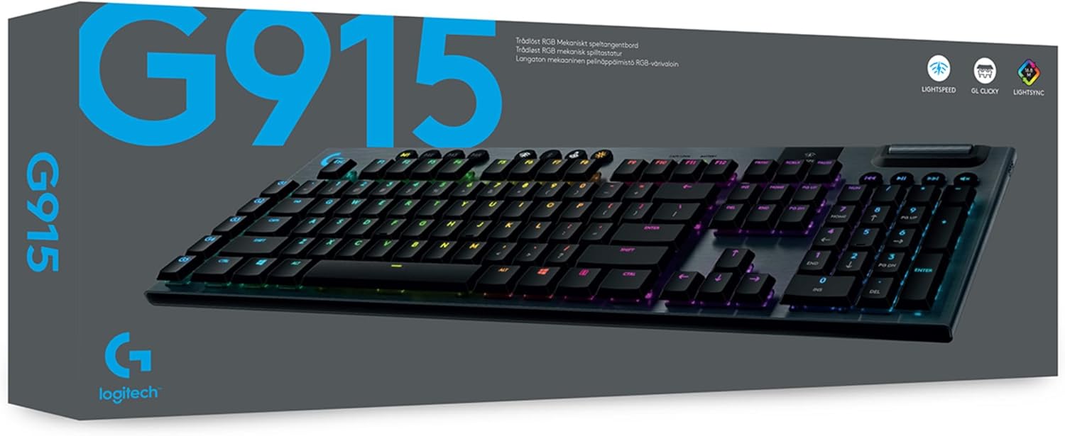 Logitech G 915 keyboard RF Wireless + Bluetooth QWERTZ German Black