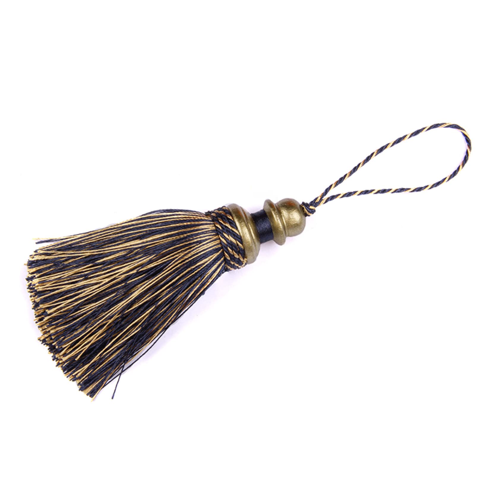 Ornamente, Quasten, Fransenbesatz mit Quasten, for Selbermachen, Quasten for Aufhängen, Schlüsselquasten im europäischen Stil, Nähzimmer, Vorhang-Accessoire, Quastenband(Mix Navy)