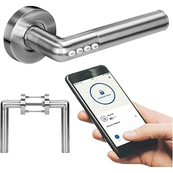 Miratic Electronic Door Lock Bluetooth Smart PIN and Bluetooth 4.0 - Opening IP44 (Silver)