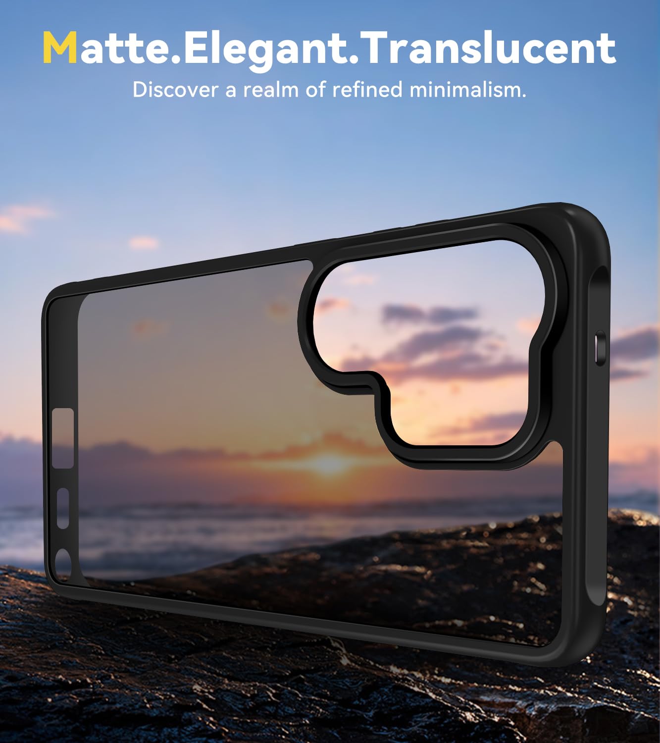 ivoler Matowe etui do Samsung Galaxy S26 Ultra 5G z 2 sztukami ze szkła hartowanego, [ochrona wojskowa] Etui ochronne odporne na wstrząsy z tyłu Półprzezroczysty Odporny na odciski palców, czarny