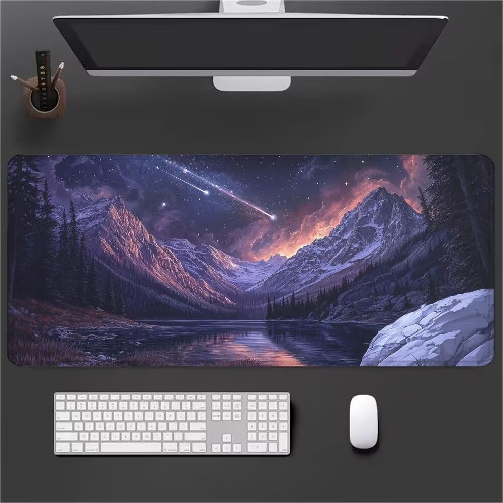 Viola Tappetino Mouse XXL 1000x500x3mm, Gaming Tappetino Mouse Rosa Mousepad con Base in Impermeabile Gomma Antiscivolo per Tastiera, PC, Computer Ufficio Idea Regalo Festa del Papà e Compleanno X-986