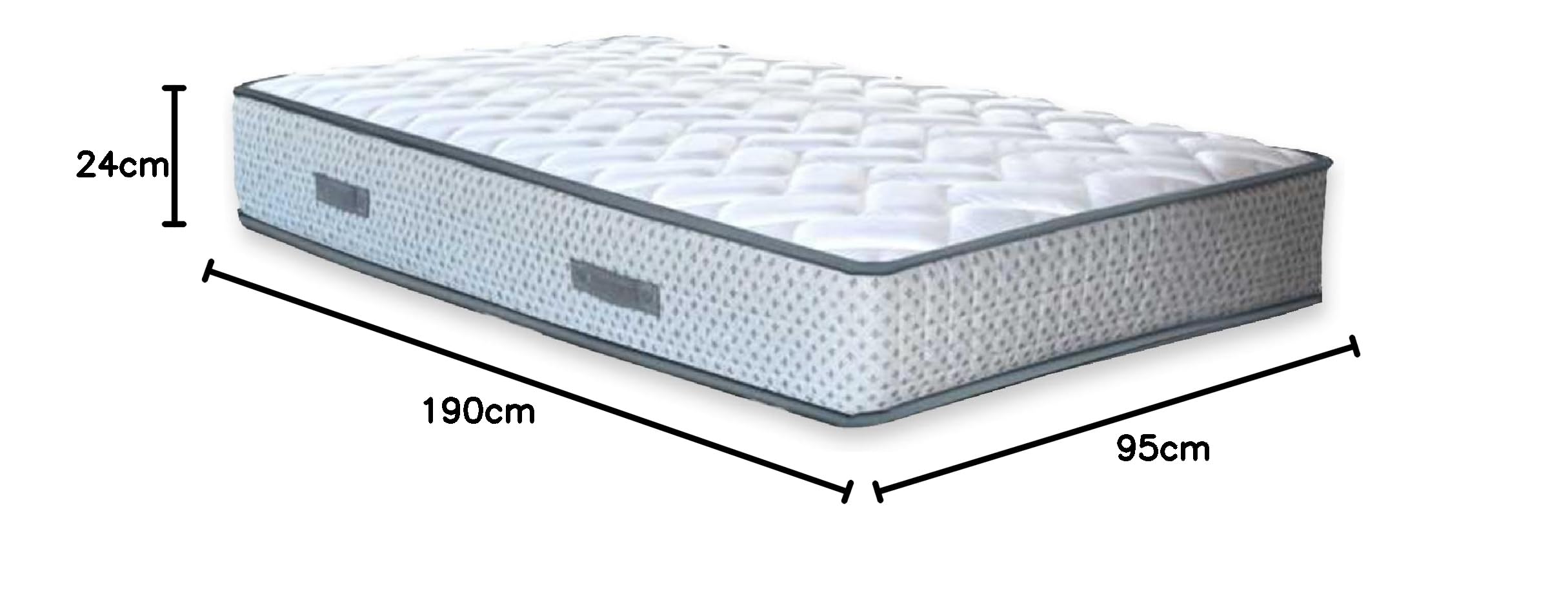 ITALYMATERASSI, Colchón de espuma viscoelástica individual 95 x 190 cm | 6 cm de Memory | Colchón ortopédico contra el dolor de espalda 24 cm de altura mod. FIRENZE, base de colchón rígida de AirPur y