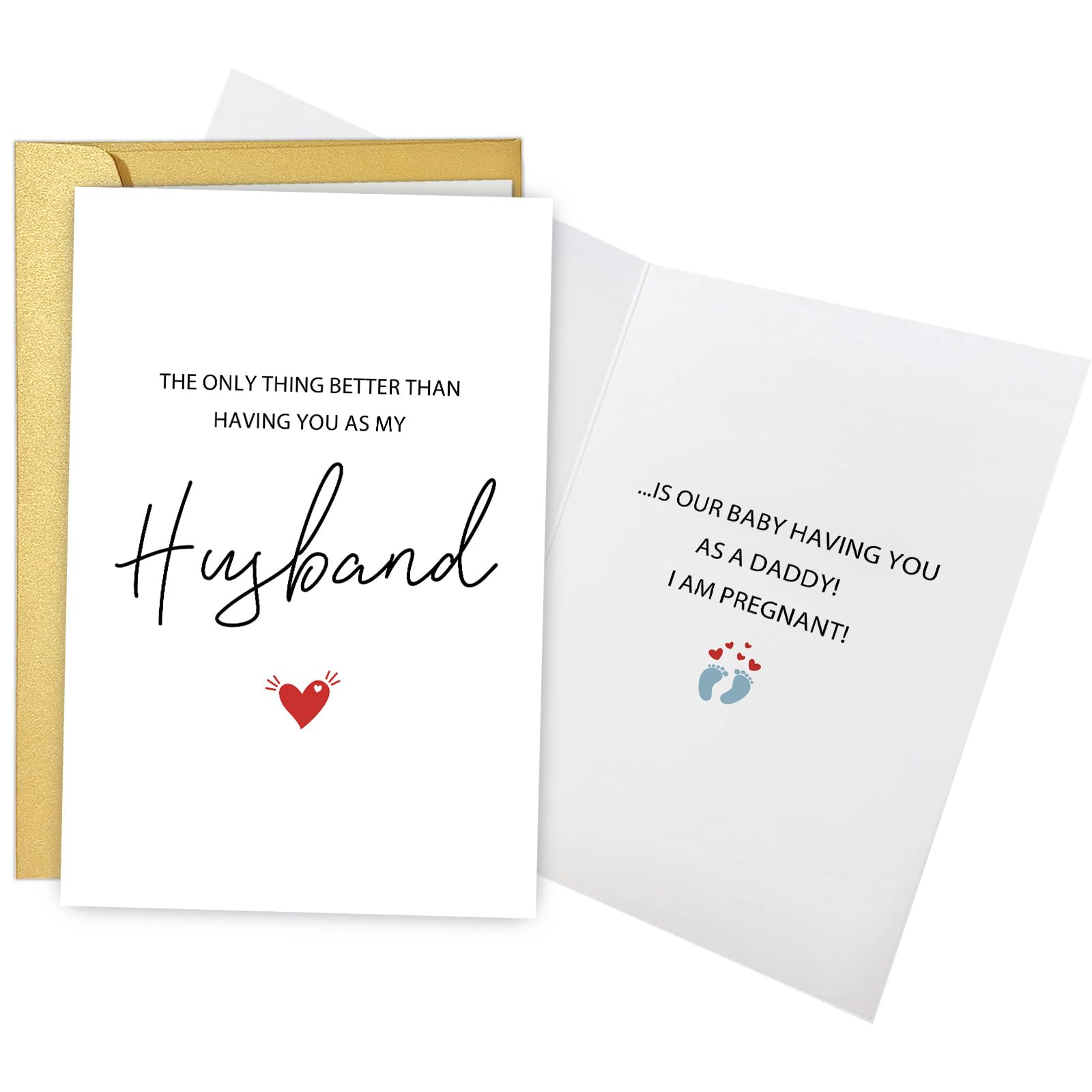 Obbyidk Pregnancy Announcement Card for Husband, Congratulation Dad to Be Card, Baby Announcement Cards Gifts, The Only Thing Better Than Having You as My Husband...