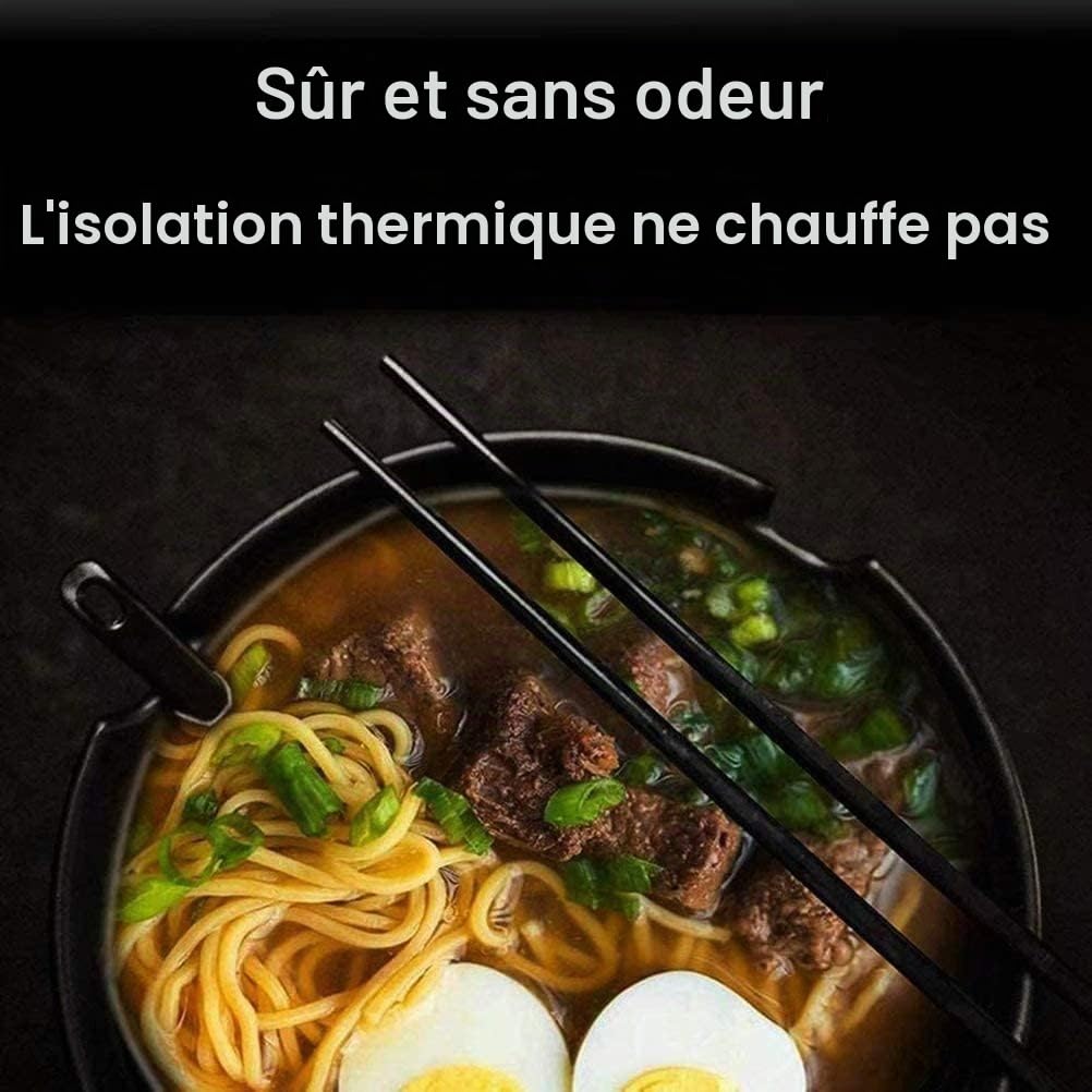 2 Ensembles (6 Pièces) Japonaise Ramen Bols, 2 Set Aux Nouilles Grand Bowls De Soupe, 1000ml Ensemble De Vaisselle En Plastique Dur, Avec Baguettes Et Cuillères, Pour Udon, Pho, Pâtes (2)