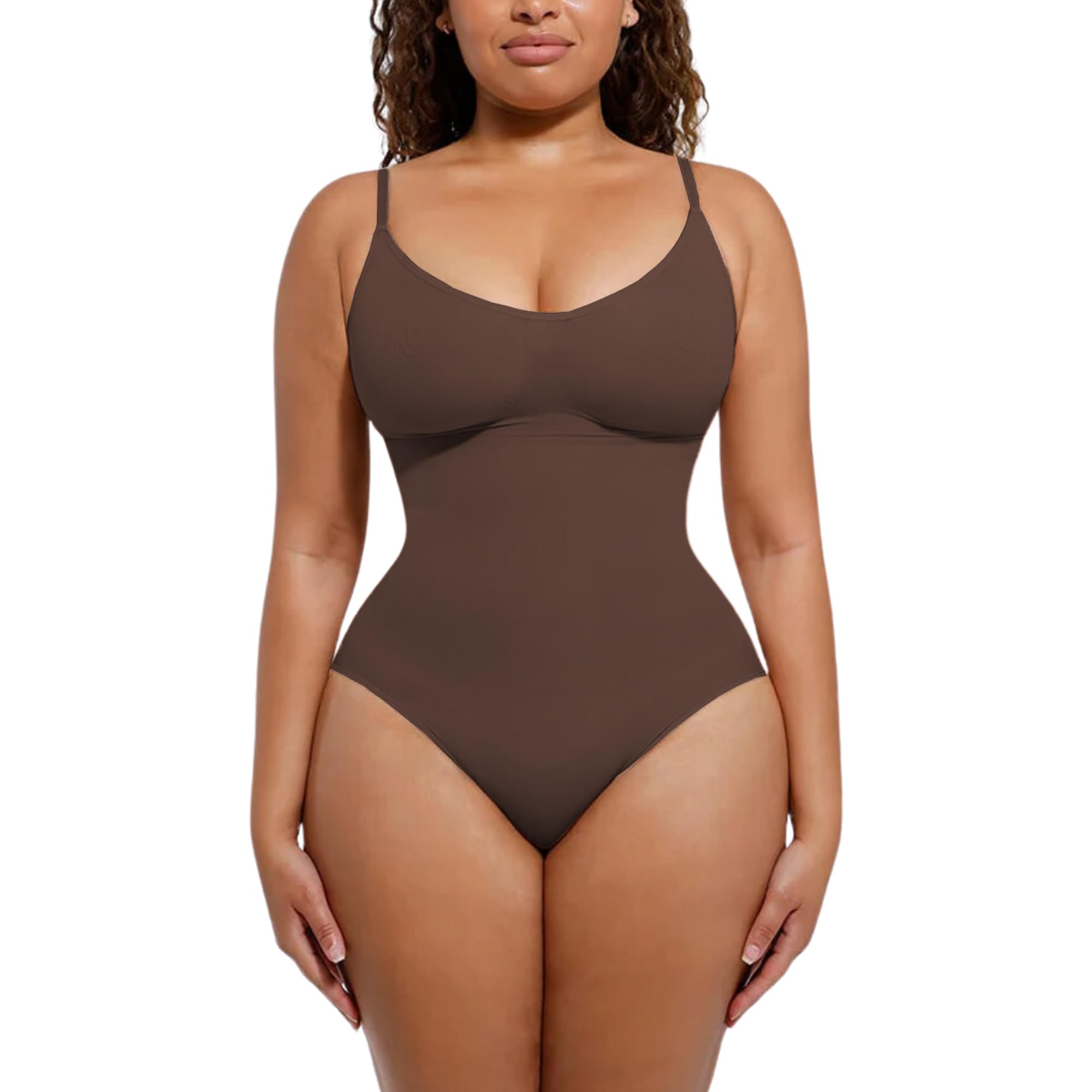 Seamless Bodyshaper Bodysuit for Women - Full Body Shapewear Body Sculpting Suits Sleeveless Round Neck