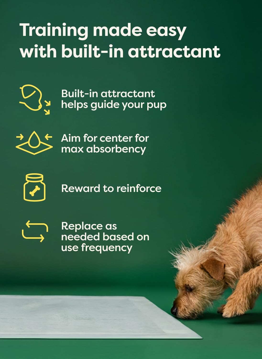 Earth Rated Max Absorbency - Almohadillas para orina de cachorros para perros absorben 2 veces más rápido y 2 veces más, a prueba de fugas, control de olores, sin perfume, grande, 22 x 23 pulgadas, 40