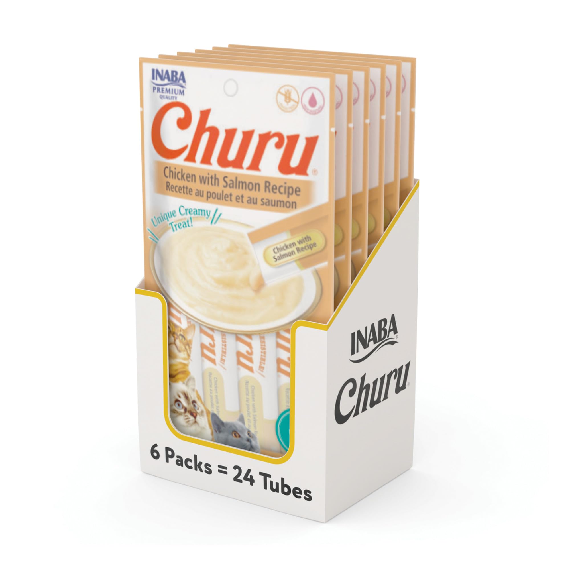 INABA Churu Cat Treats, Chicken with Salmon Recipe (Pack of 6, 4 Tubes per Pack) (B0B1W2LQGL) Amazon Price History, Amazon Price Tracker