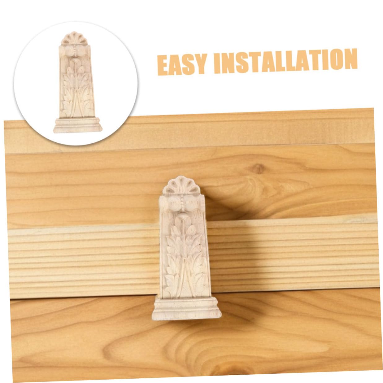Holzkonsolen Klassische Wohnraumdekoration 2 Stück im Europäischen Stil im Landhausstil Geschnitzte Zierleisten Einfache Montage für Regale
