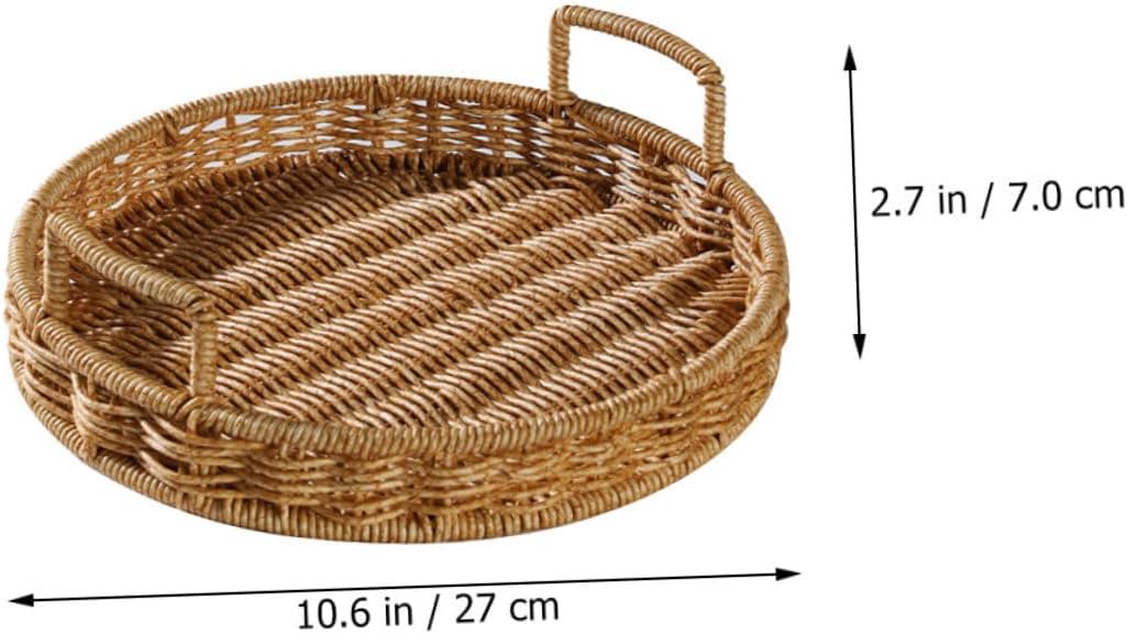 Woven Fruit Basket Plastic Xmas Tray for Home Desktop Storage