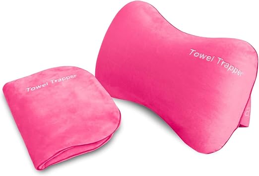 ITSA Towel Trapper | Inflatable Travel Beach Pillow | Sunlounger beachTowel Strap | Portable Pillow | Towel Gripper, Neck Support Blow Up inflatable pillow Hot Pink