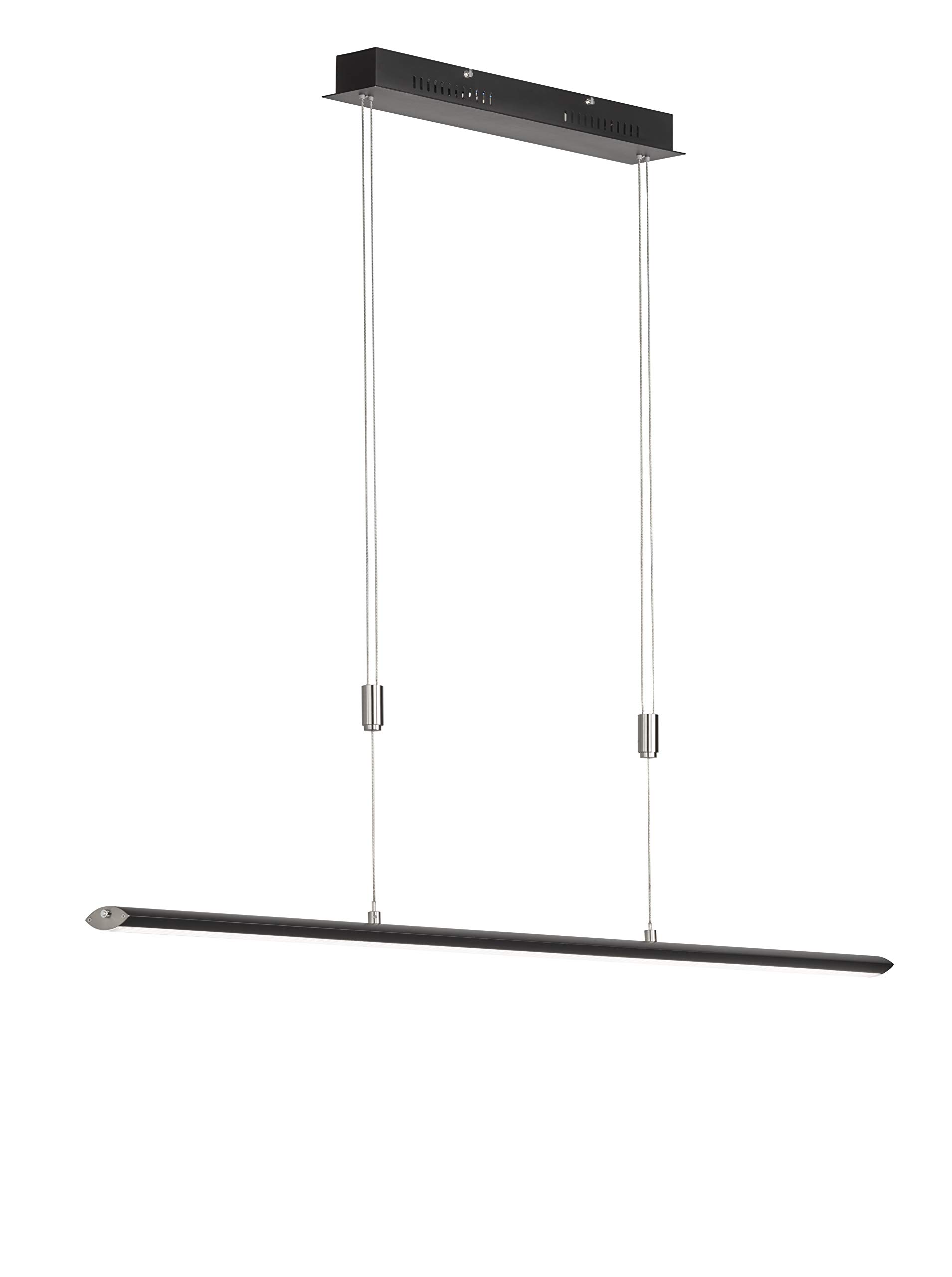 Fischer & Honsel Beat TW 60546 Pendant Light 1x LED 25.0 Watt Sand Black 3 Levels CCT Height Adjustable Continuously Dimmable 85 x 8 x 160 cm (L x W x H), 2800 lm, 2700 K / 3350 K / 4000 K