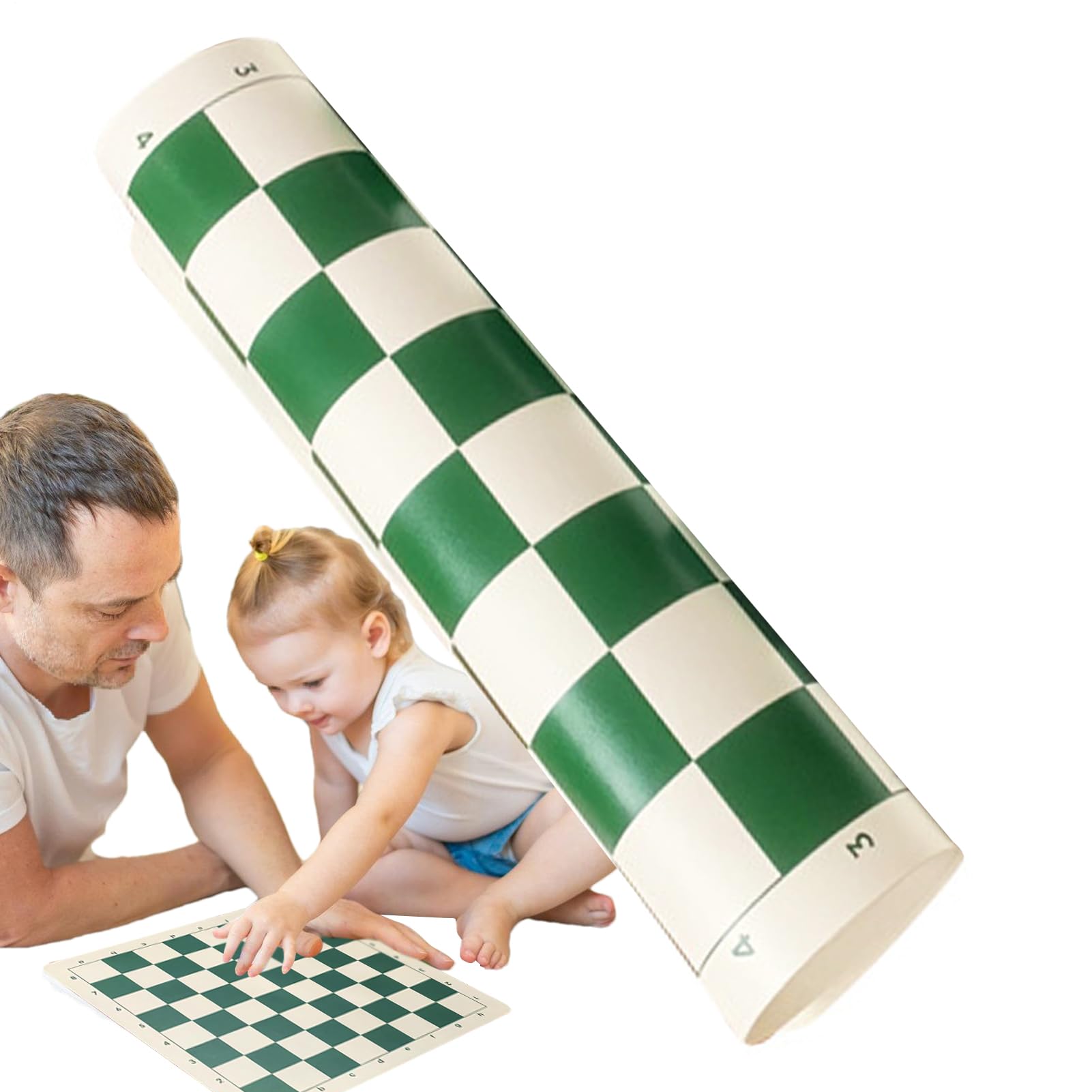 Generisch Tournament Chess Mat – składana deska do szachowania | 40 x 35 cm, zwijana płyta winylowa z lekką konstrukcją, przenośna deska do gry w podróż, na chessboard i warcaby