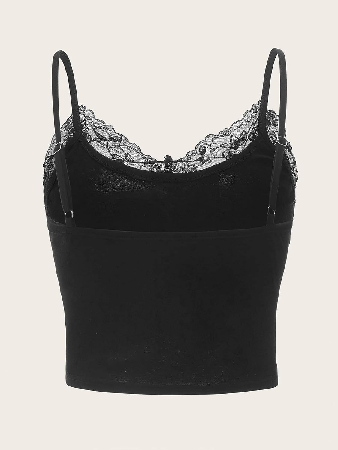 SOLY HUX Women's Y2k Gothic Lace Trim Cami Crop Top Sleeveless Sexy Tank Tops Camisole Clubwear Outfit - Image 3