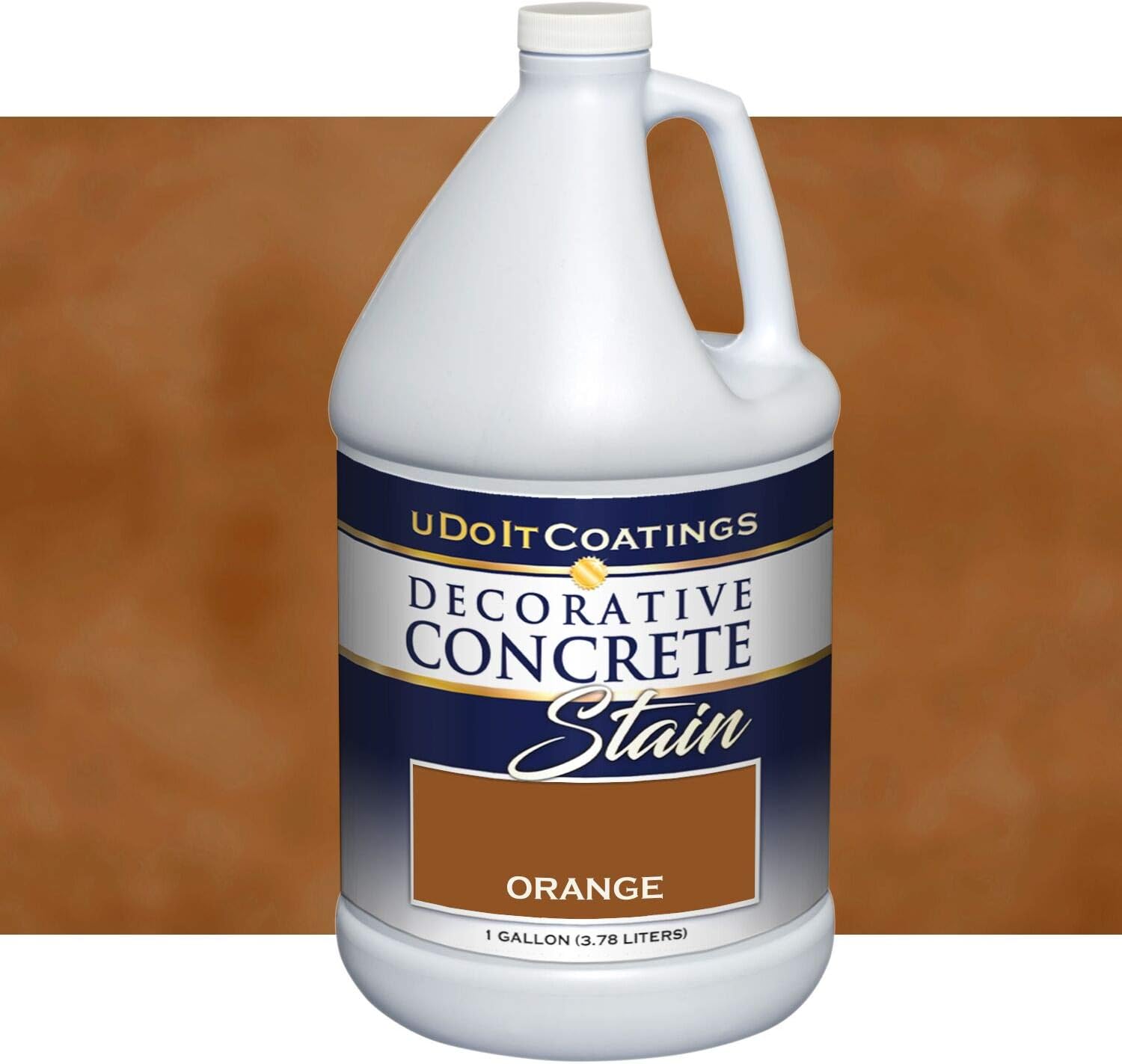 Concrete Stain. in/Outdoor. Industrial-Quality. Eco-Friendly. 19 Colors/3 Sizes. Order Color Sample First. (1 GAL Orange)