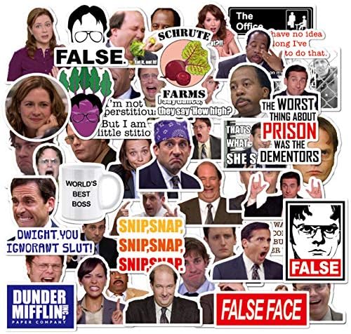 The Office Sticker Pack - 50 Pack The Office Themed Stickers, The Office Stickers for Water Bottles, Micheal Scott