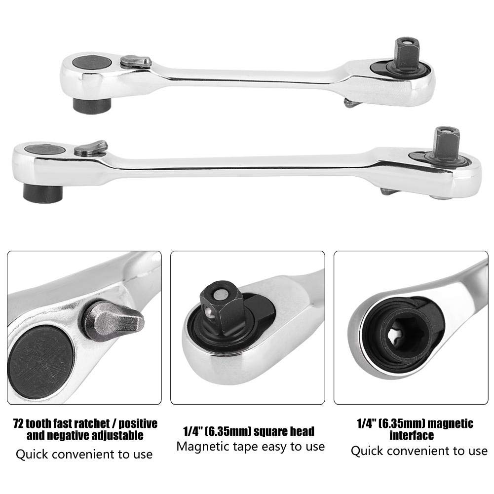 Keenso Professionele mini-ratelsleutel van 1/4 „inch met 72 tanden aandrijving met zeskantbit ratelgereedschap Inbussleutel Inbussleutel Lock Socket Keenso Professionele mini-ratelsleutel van 1/4 „inch met 72 tanden aandrijving met zeskantbit ratelgereedschap Inbussleutel Inbussleutel Lock Socket