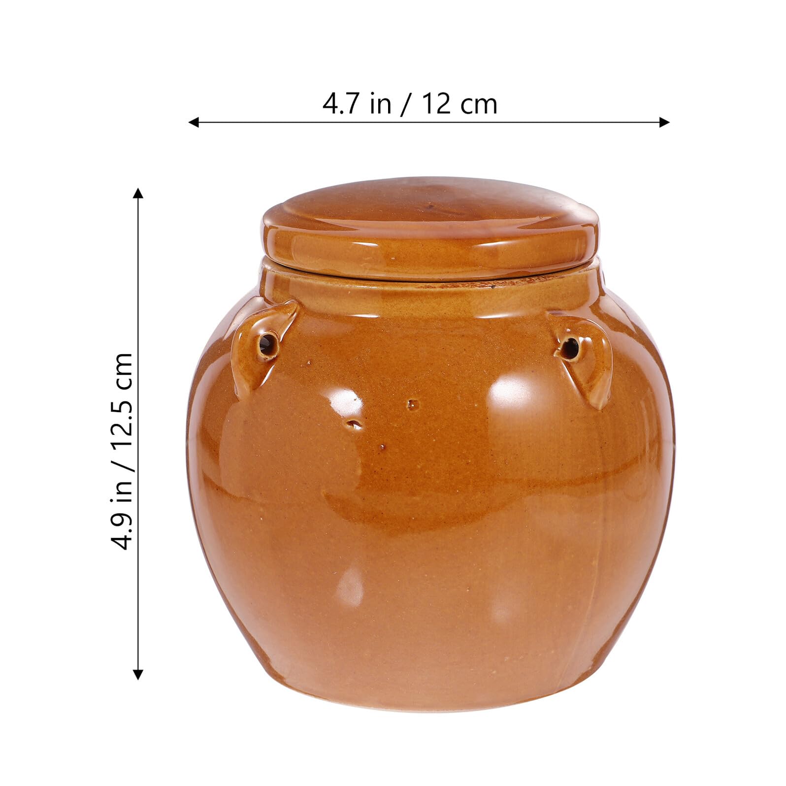Retro Keramik Vorratsglas 800ml mit Dichtdeckel für Eingelegte Gurken und Marmeladen Braunes Dichtes Aufbewahrungsglas mit Glatter Oberfläche für Zuhause und Restaurant