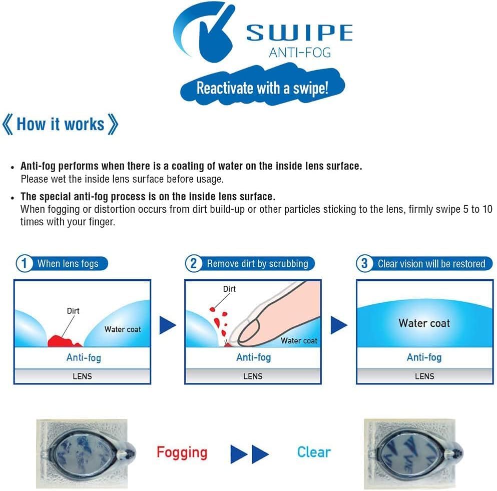 Miniatura 5 de TUSA Unisex-Adult View Swimming Gear V-230asa Blade Orca Swipe Anti-fog Racing Swim Goggles