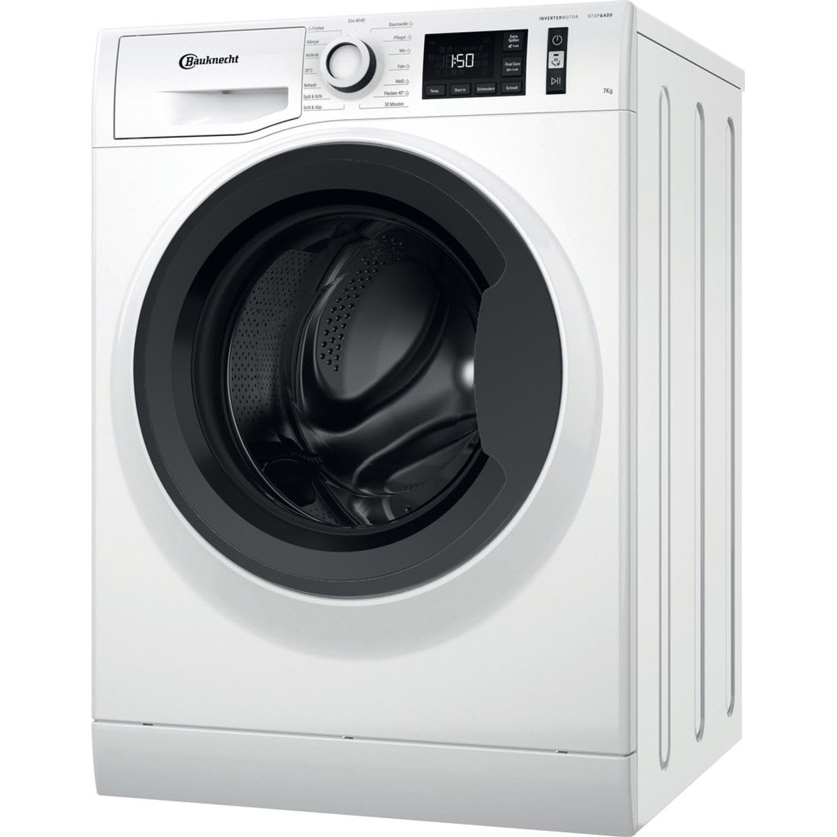 Bauknecht - WM Class 7A Frontlader-Waschmaschine - 7 kg Kapazität - Active Care, Steam Hygiene, Fleckentfernung ab 40° - Freistehend - Energieklasse A - 85 x 59,5 x 54 cm - Weiss