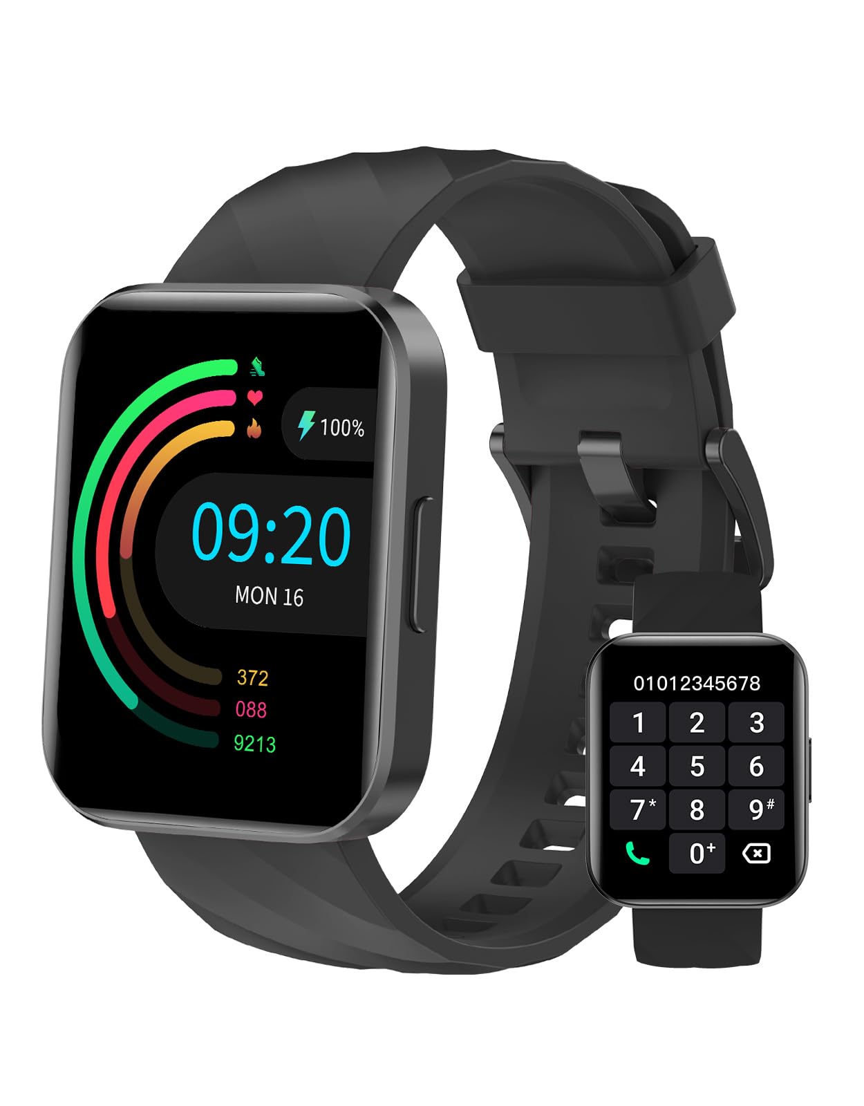 Smartwatch Women Men 1.85 Inch Smart Watch with Bluetooth Phone Function, Fitness Tracker with Pedometer Watch Heart Rate Monitor SpO2, Fitness Watch Women with 110+ Sports Modes, Watch Compatible