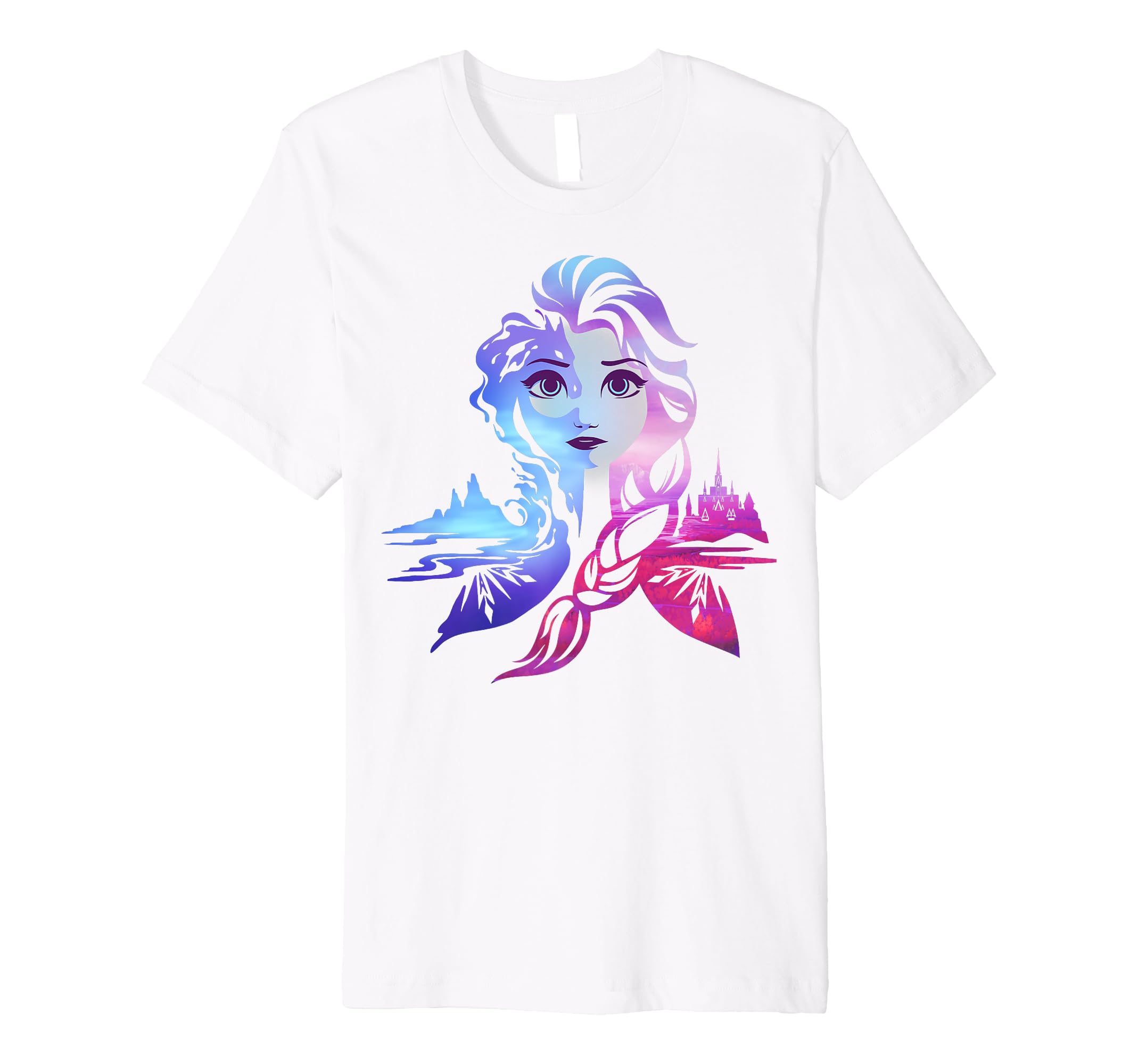 Disney Frozen 2 Elsa Two Tone Gradient Portrait Premium T-Shirt