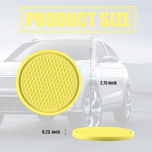 Miniatura 2 de Portavasos para automóvil, paquete de 4, posavasos antideslizantes de PVC, portavasos para automóvil, accesorios universales para el interior del