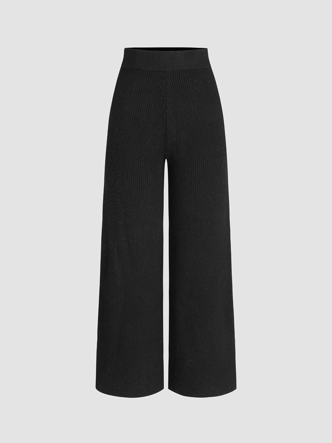 CIDER Lounge Pants Women Wide Leg Mid Waist Ribbed Knit Pants Casual Solid Warm Wool-Blend Sweatpants Fall Winter - Image 5