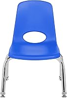 Vista 11 de FDP Silla Escolar Apilable de 10", Asiento Apilable para Estudiantes con Patas de Acero Cromado y Deslizadores Giratorios de Nylon; Para Aprendizaje