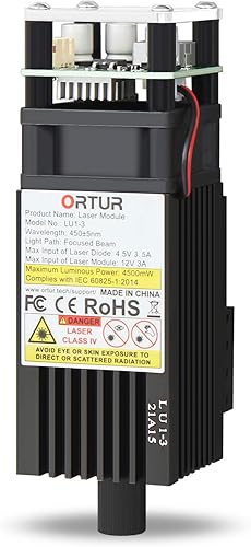 Miniatura 1 de ORTUR Unidad láser 15W 12V Módulo láser de enfoque ajustable PWM modo para máquina de grabado de escritorio (LU1-3)