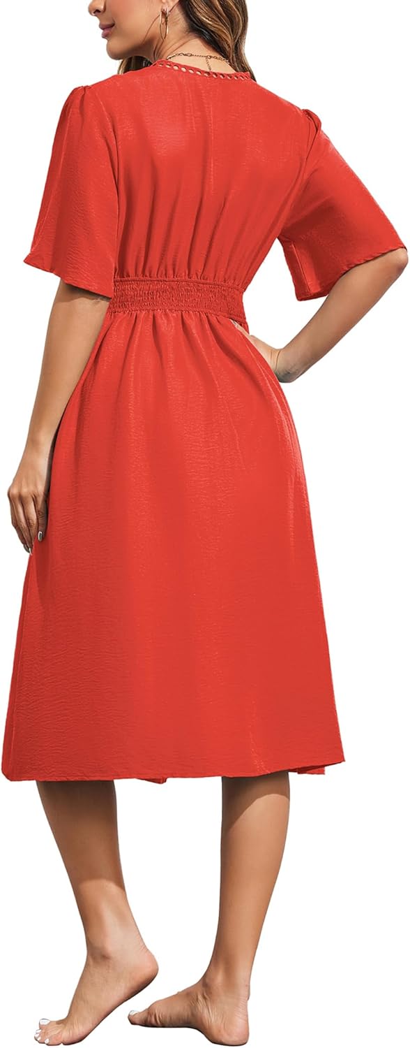 Ekouaer Women's Swimwear Cover Ups Sexy Open Front Beach Bikini Swimsuit Kimono Cardigan Cover Up Long Flowy Beachwear - Image 5