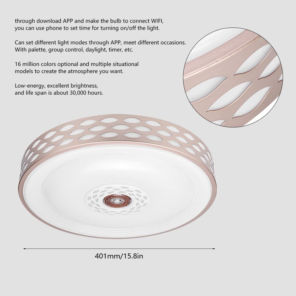 Inteligentna, wielokolorowa lampa sufitowa LED – 60 W, RGB i ciepła biel, sterowanie głosem i aplikacją, kompatybilna z Google Home i Amazon Alexa i energooszczędna, idealna do nowoczesnego