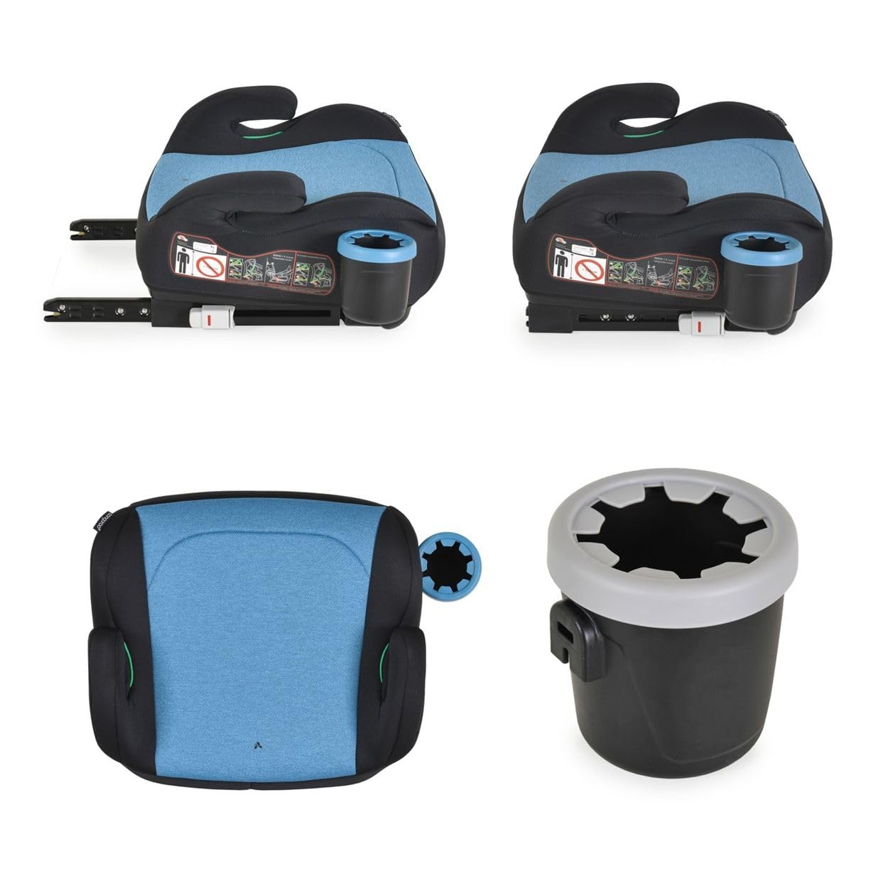 Cangaroo Fotelik dziecięcy, podwyższenie siedziska i-Swift, Isofix (125-150 cm), uchwyt na napoje, ciemnoniebieski