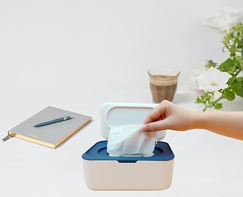 Miniatura 5 de Dispensador de toallitas húmedas, soporte para toallitas para bebés con 2 recipientes portátiles de viaje, contenedor de toallitas recargables con