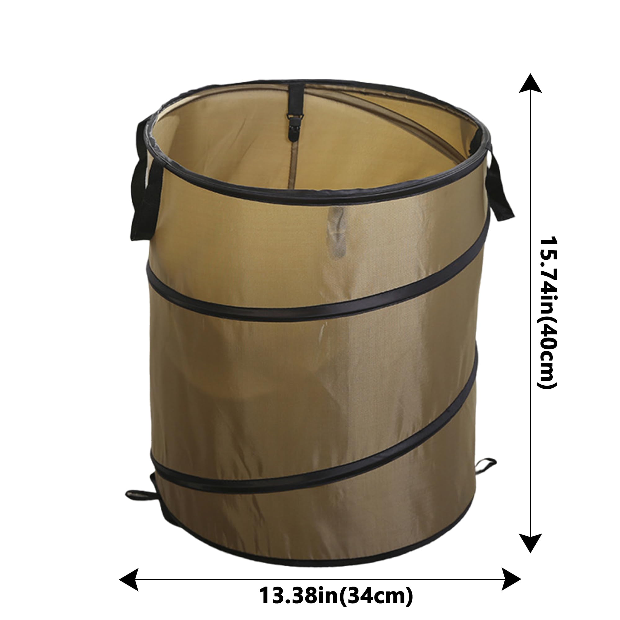 IULAVP Camping Garbage Can Collapsible Trash Can: 10 Gallon Portable Trash Bag Holder Outdoor, Waterproof Pop up Trash Can for Camping, RV, Home, Office, Travel (Dark Brown)