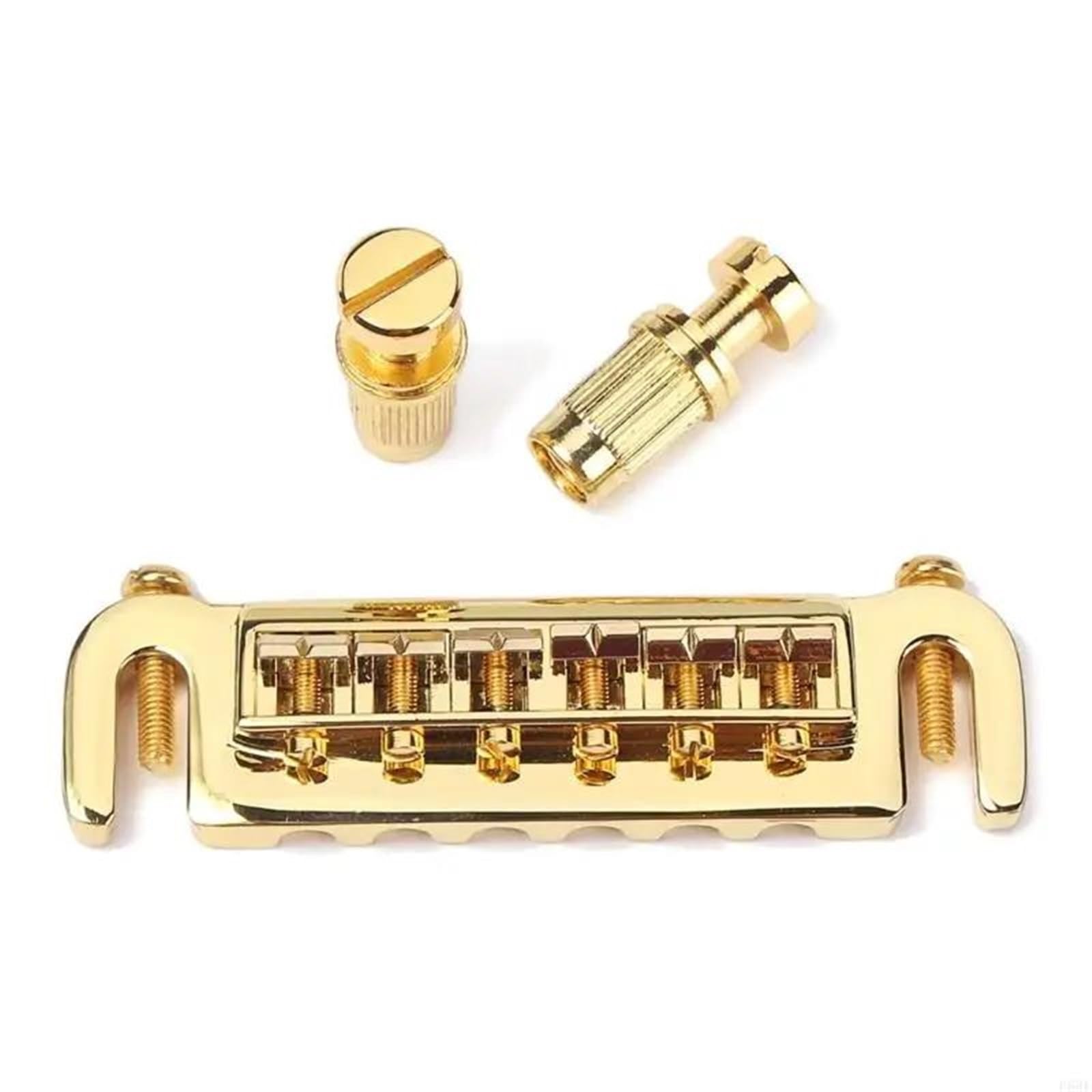 Płytka ogonowa mostka Wraparound Bridge Tail Plate Gold z rolką do akcesoriów gitarowych Mostek Gitary Profesjonalnej