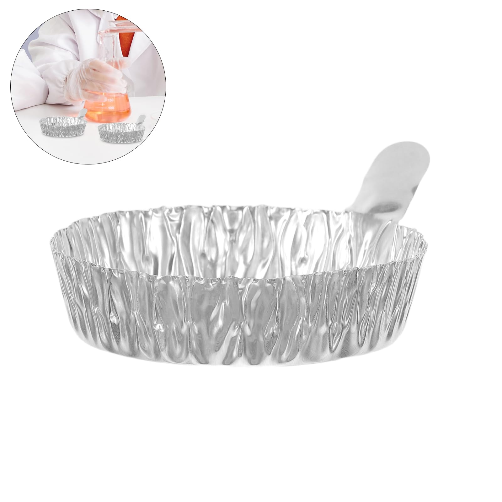 Lot de 100 Coupelles D'échantillon en Aluminium Rond de 42ml, Résistantes à Haute Température, Portables, pour Usage en Laboratoire
