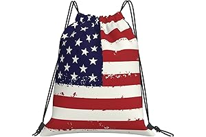 Patriotic Gift Bags: USA Flag Stars & Stripes Unisex Drawstring Backpack for...