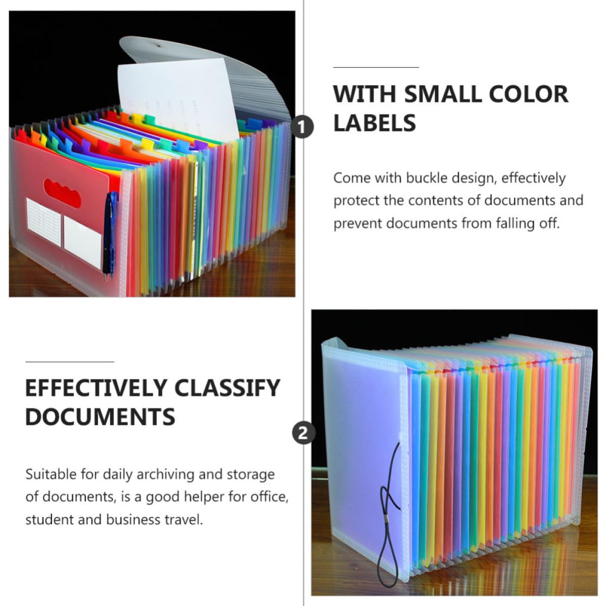 BETOOKY Carpeta de Documentos A4 Múltiples Capas y Bolsillos, Organizador Extensible de Plástico Diseño de Cierre para Archivo Diario y Estudiantil