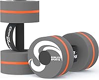 Vista 2 de Sunlite Sports Water Weights Pool Exercise Dumbbells, Water Aerobic Equipment, High-Density EVA-Foam Dumbbell with Handle Strip, Aqua Therapy, Pool