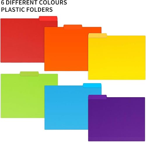 Miniatura 3 de EOOUT 30 carpetas de archivos de colores, carpetas Manilla de 8.6 x 11.6 pulgadas, carpetas de archivos de plástico, carpetas de polietileno de 3