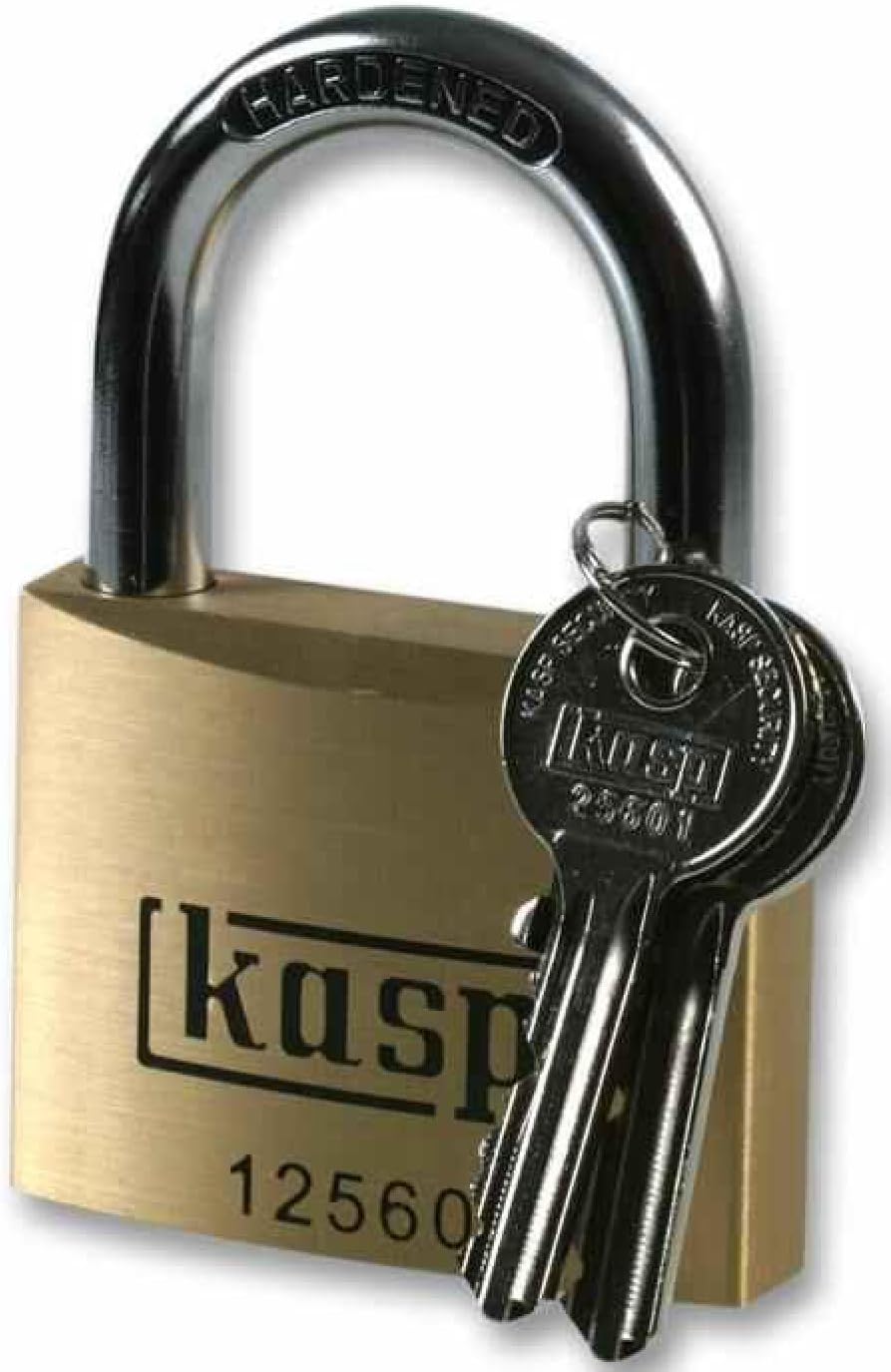 Kasp K12560A1 Premium Brass Padlock Keyed Alike, Gold/Silver, 60 mm