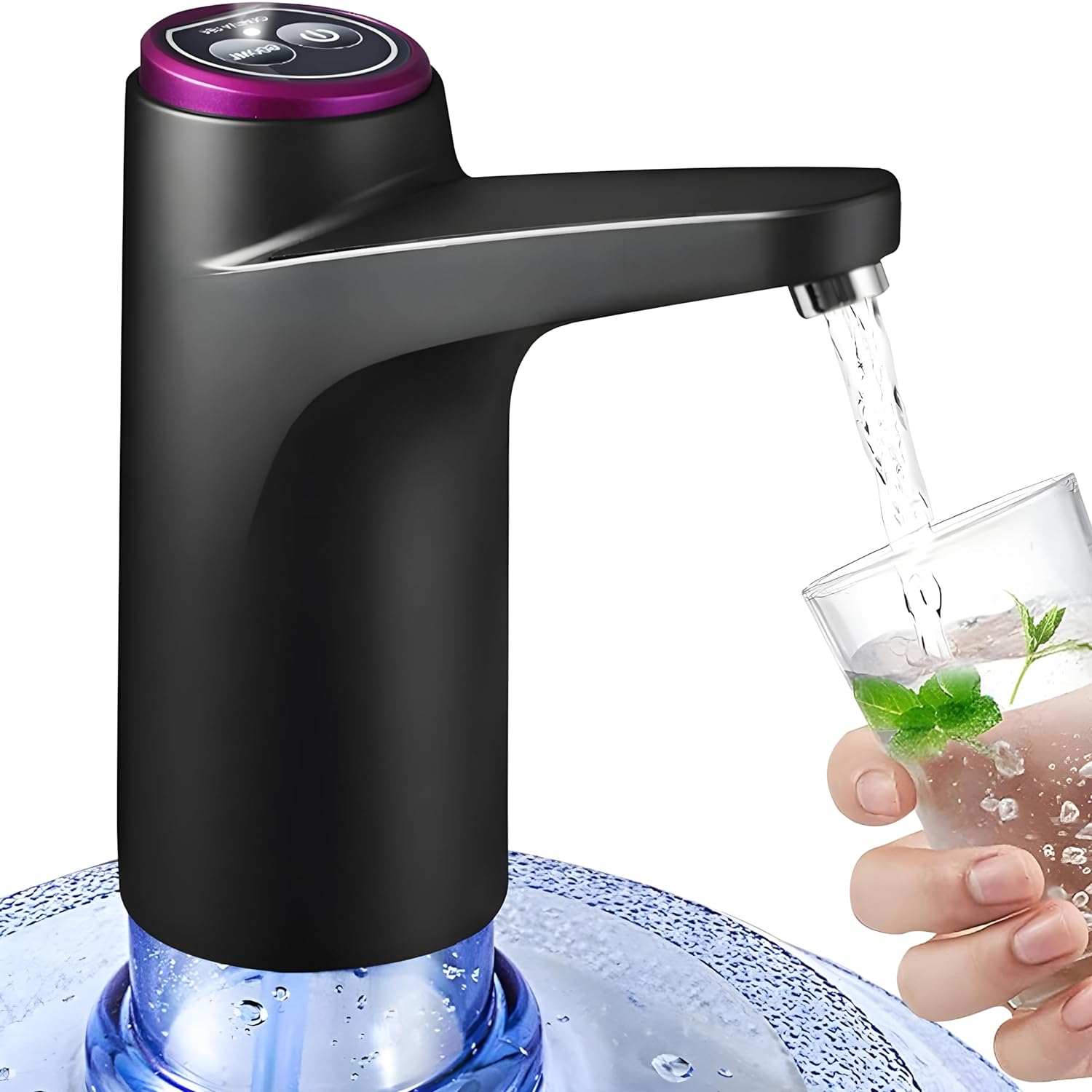 Boniry Water Dispenser, USB Charging Water Dispenser Pump Automatic Drinking Water Jug Dispenser for Universal 2-5 Gallon Office Camping Kitchen(Electric Water Pump), Black, 6 Gallons (B0D6VFPX42) Amazon Price History, Amazon Price Tracker
