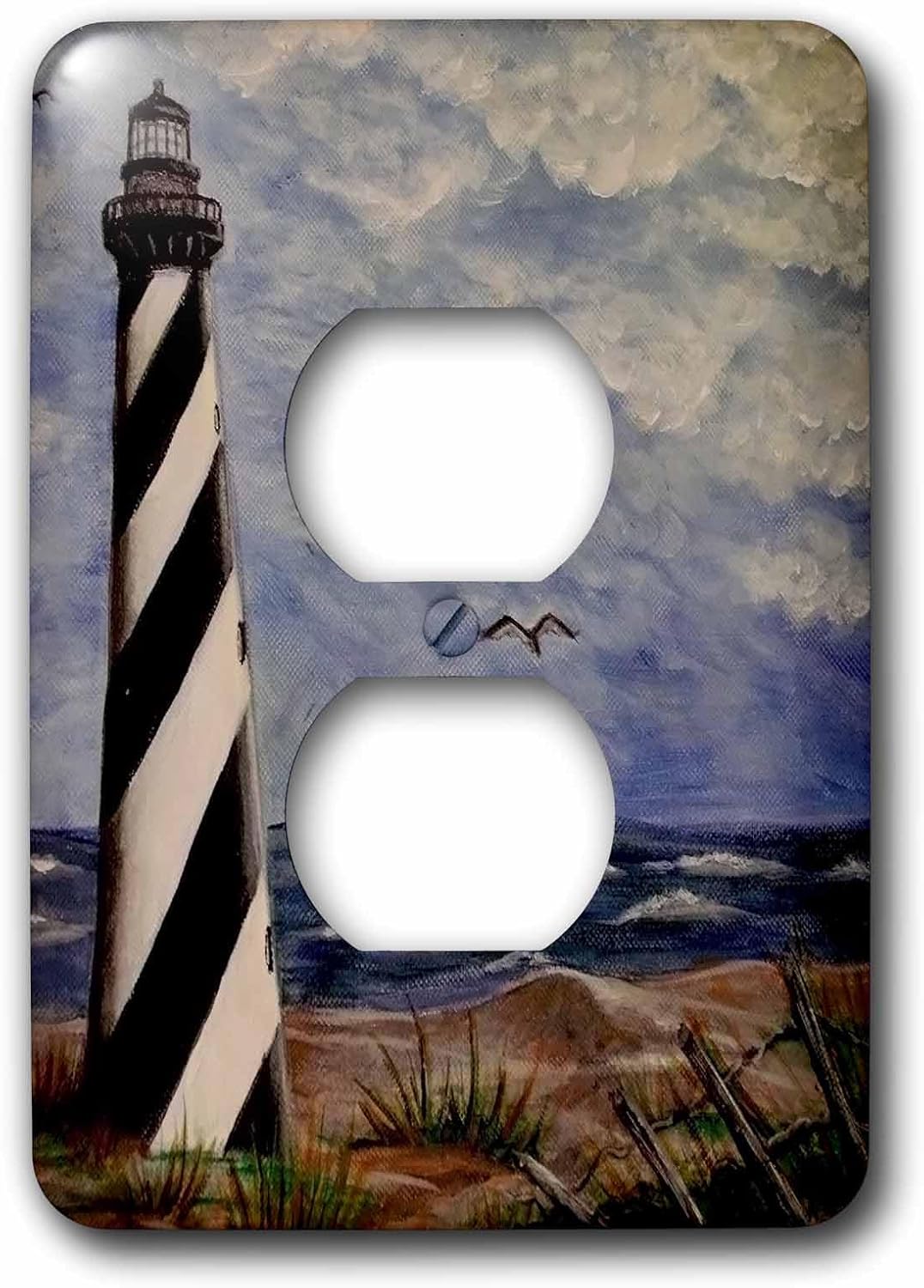 3dRose LLC lsp_120409_1 Little Light of Mine Quaint Little Lighthouse on The Ocean Shore Painting Single Toggle Switch