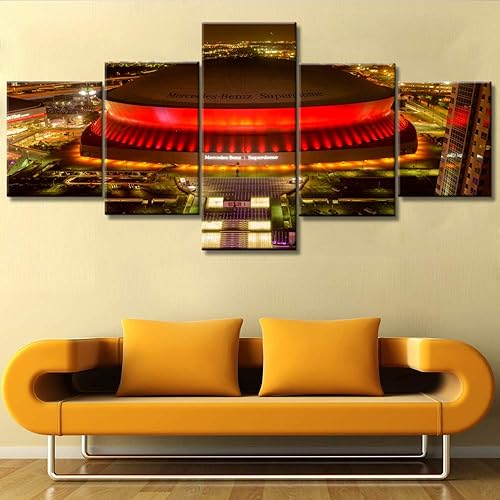 Miniatura 2 de TUMOVO Obra de arte para la pared del hogar, cuadros para sala de estar, pinturas de fútbol americano, 5 piezas, arte de pared, arte moderno