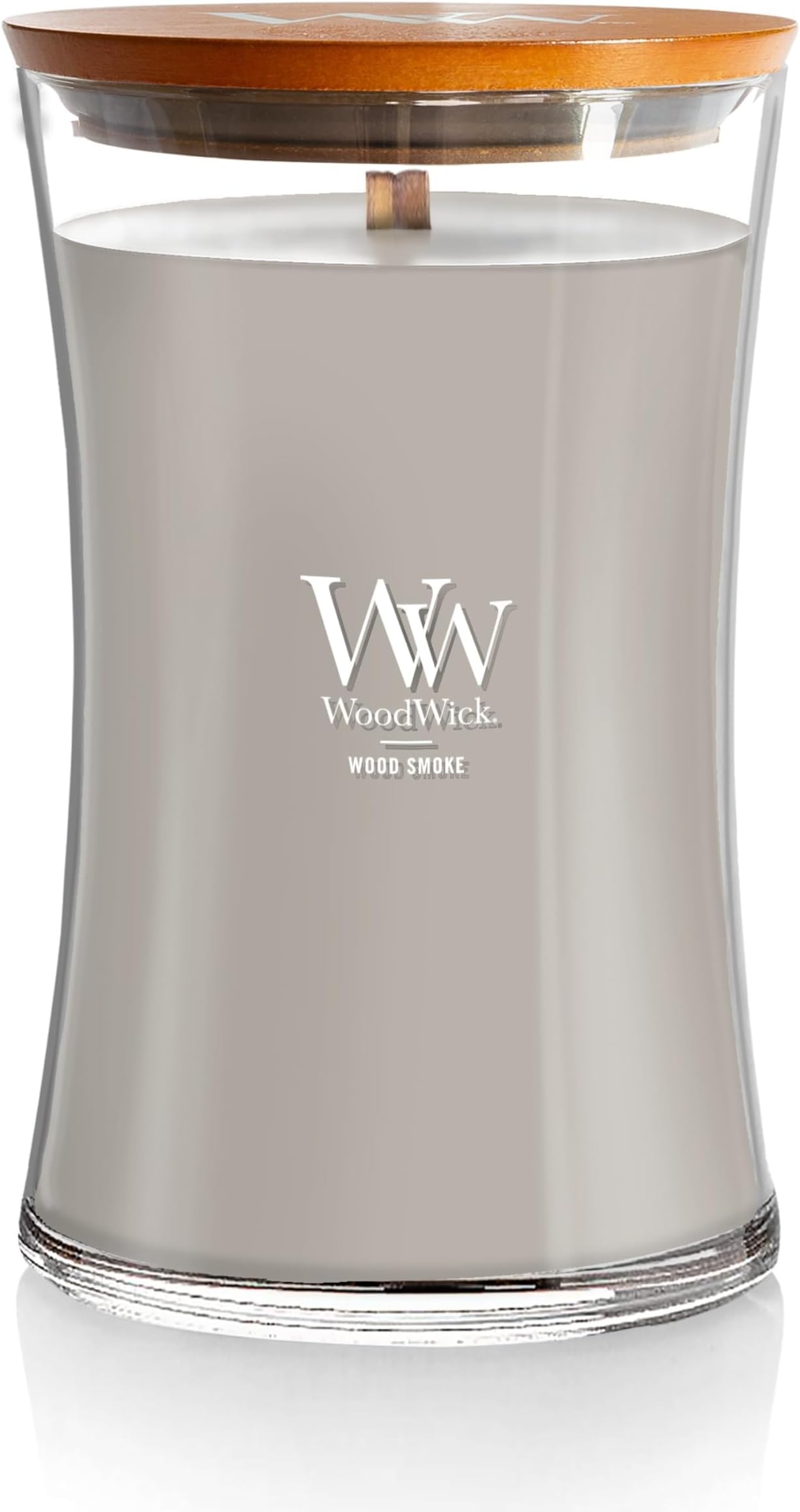 Wood Smoke Holiday Candle Gifts for Women and Men, 21.5 oz Large Hourglass Candle with Crackling Wick