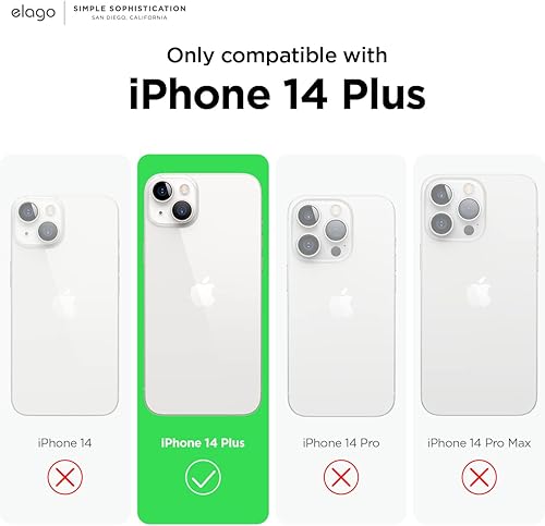 Miniatura 2 de elago Compatible con iPhone 14 Plus, funda de silicona líquida, funda protectora de cuerpo completo, a prueba de golpes, diseño delgado, forro de